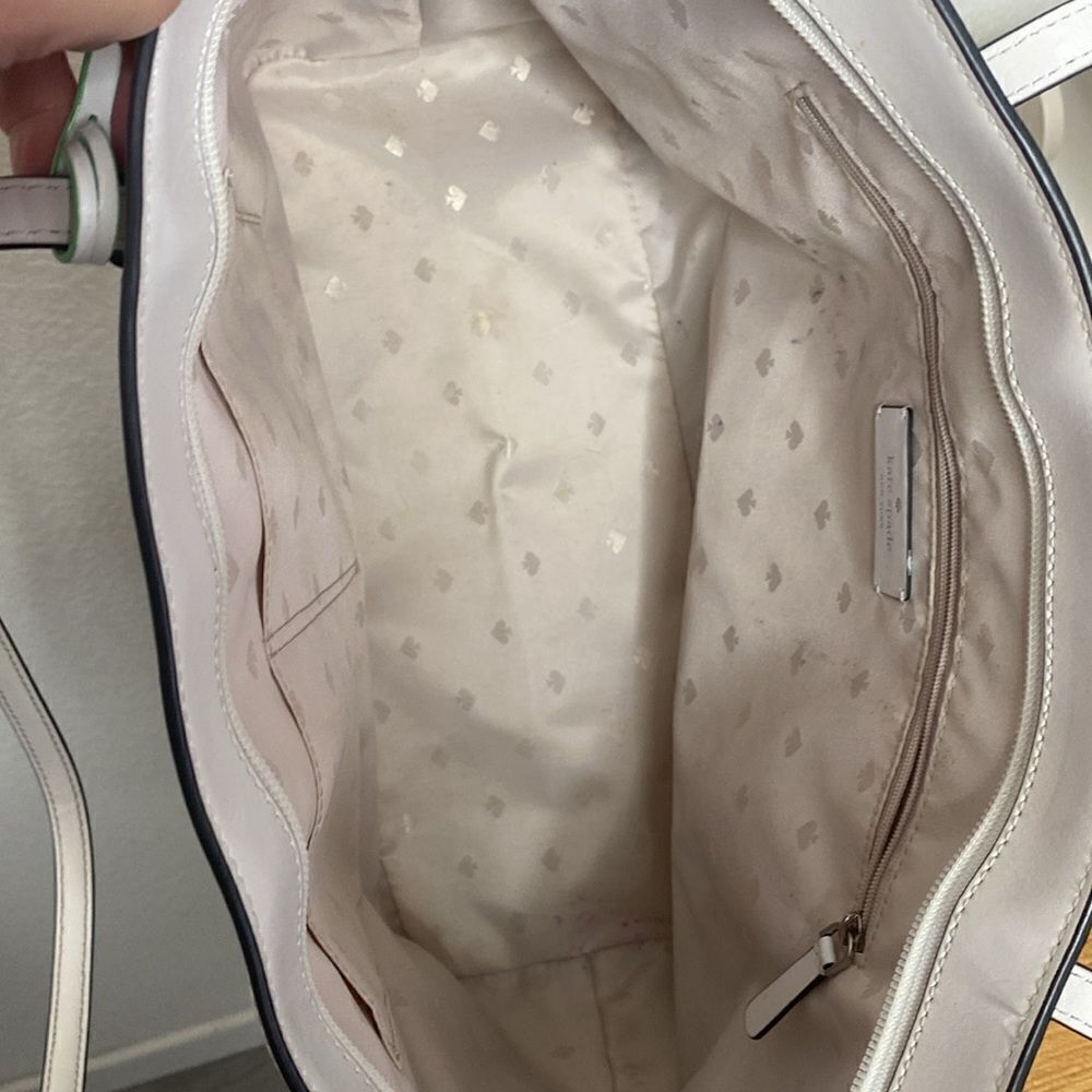 KATE SPADE White Leather Tote Bag Size 11” x 16” x 6” approximately - Picture 6 of 9